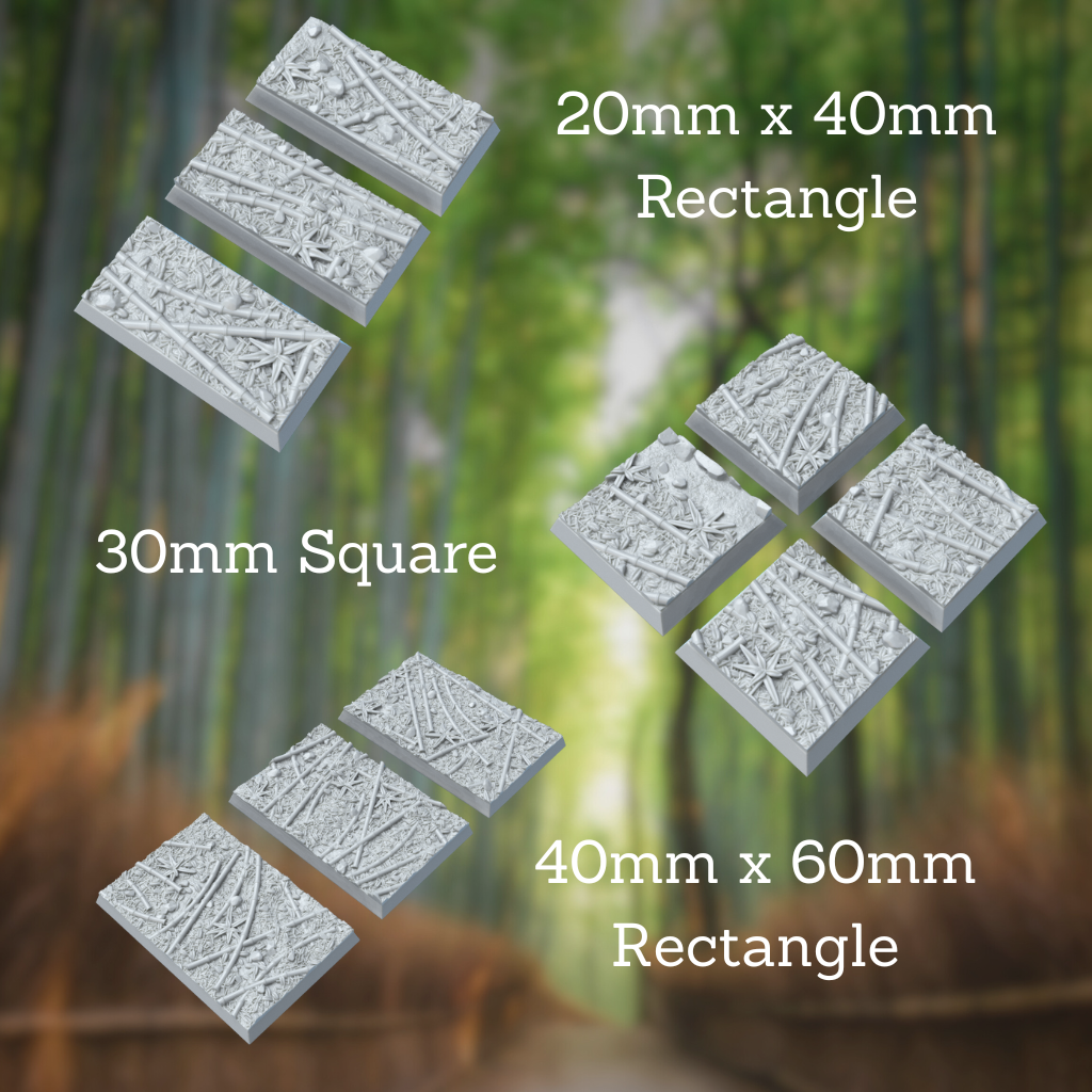 Square Bamboo Forest Style Bases with Magnet Holes