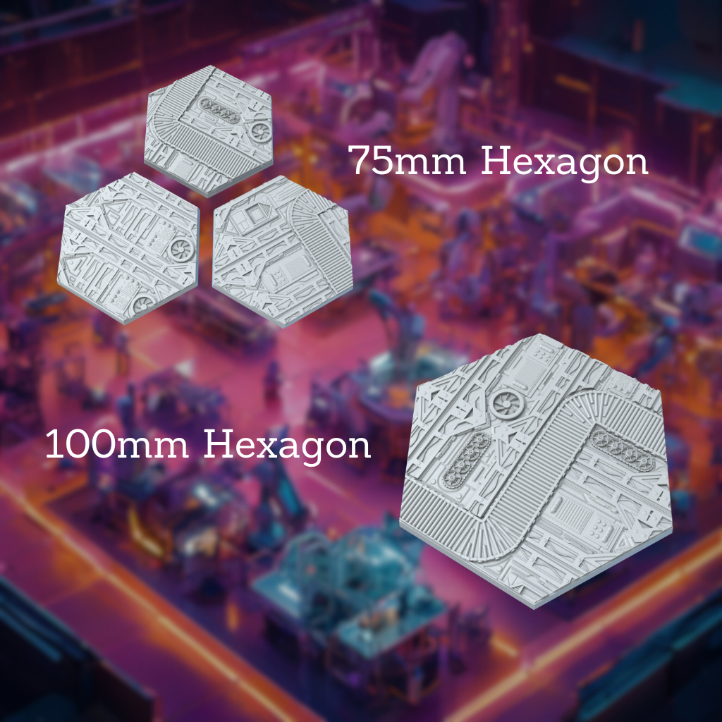 Hexagon War Factory Style Bases with Magnet Holes