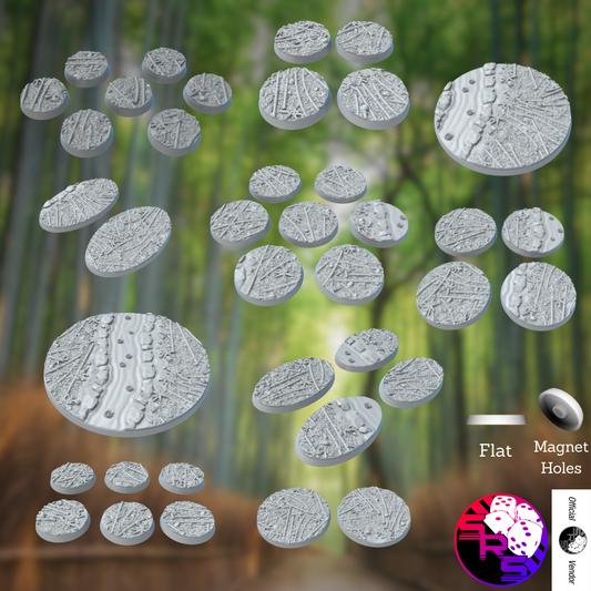Round Bamboo Forest Style Bases with Magnet Holes