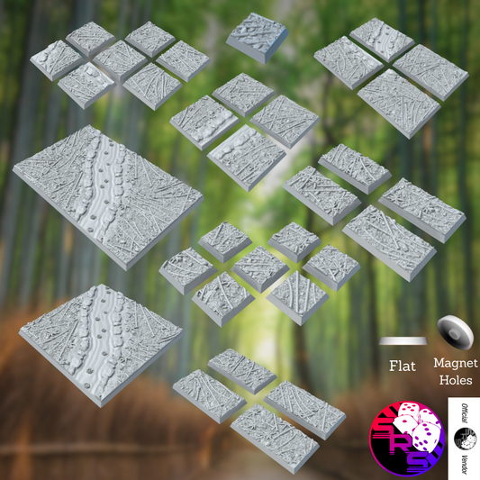 Square Bamboo Forest Style Bases with Magnet Holes