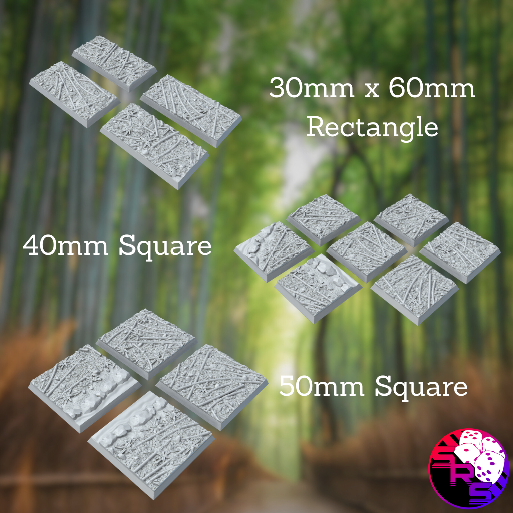 Square Bamboo Forest Style Bases with Magnet Holes