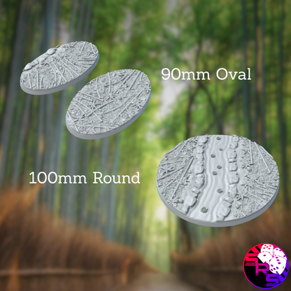 Round Bamboo Forest Style Bases with Magnet Holes