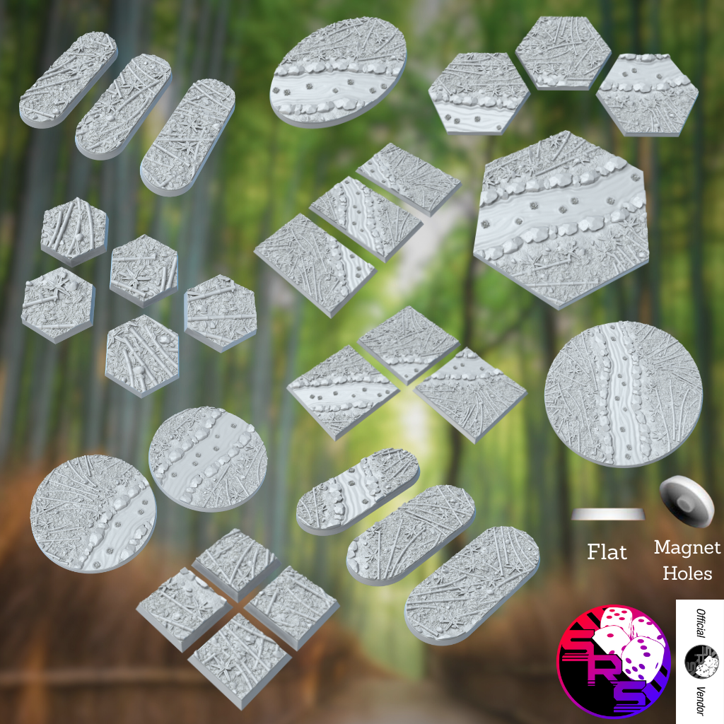 Hexagon Bamboo Forest Style Bases with Magnet Holes