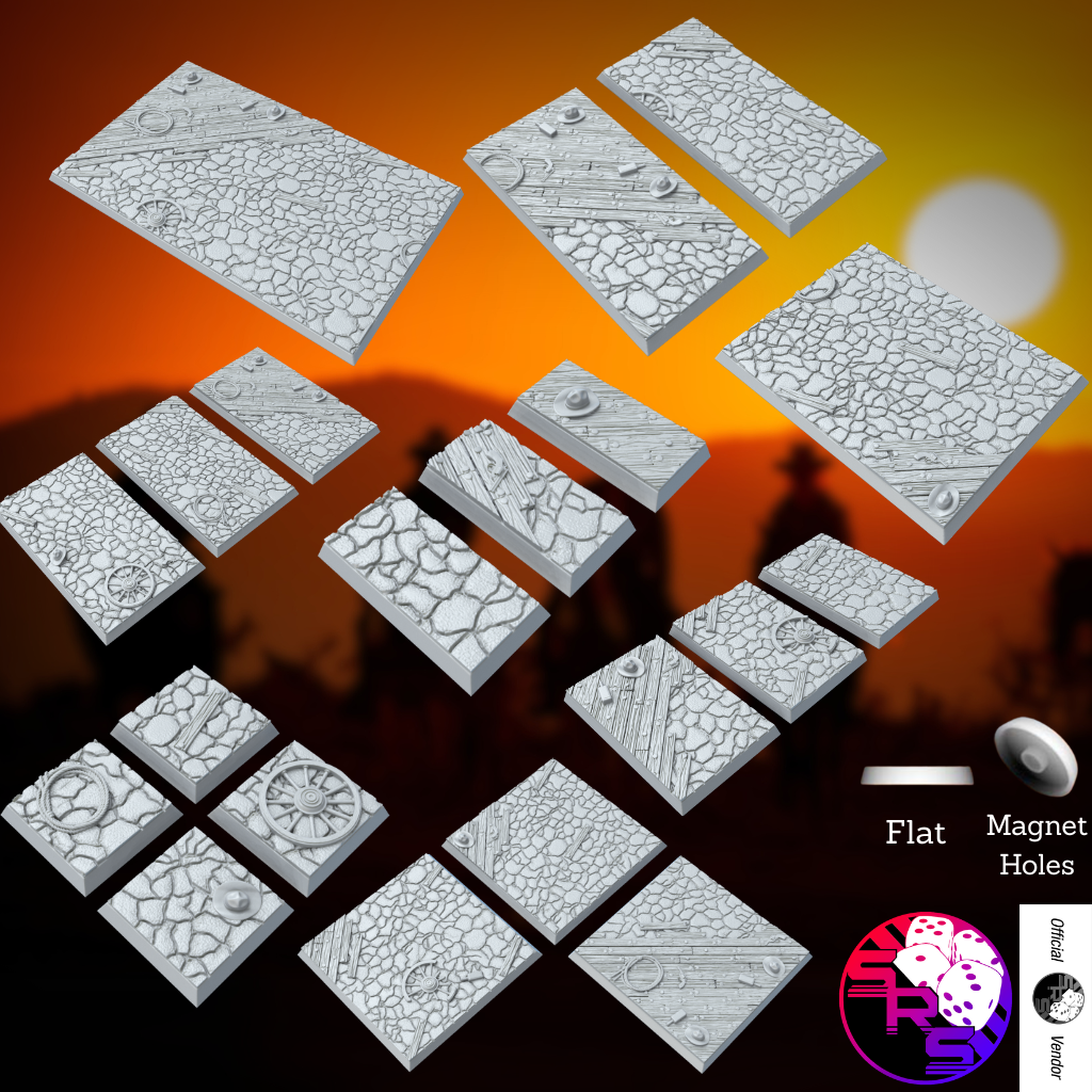 Square Western Style Bases with Magnet Holes