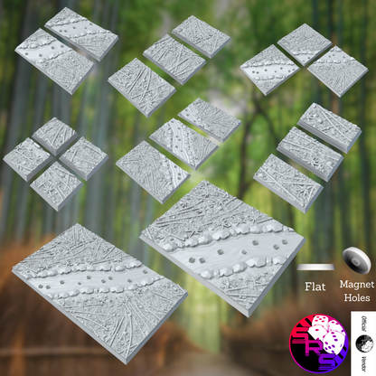 Square Bamboo Forest Style Bases with Magnet Holes