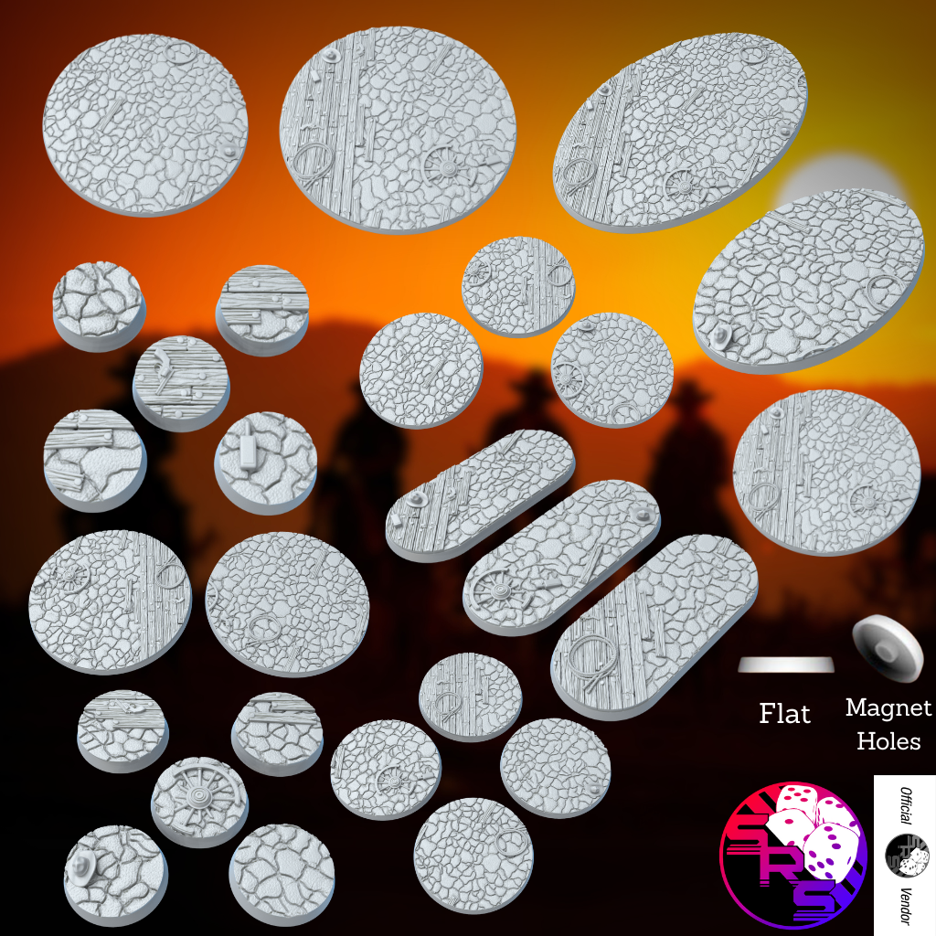 Round Western Style Bases with Magnet Holes