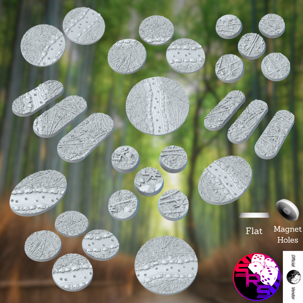Round Bamboo Forest Style Bases with Magnet Holes