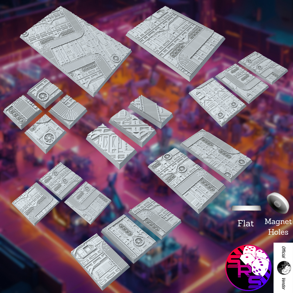 Square War Factory Style Bases with Magnet Holes