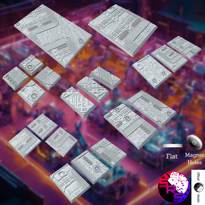 Square War Factory Style Bases with Magnet Holes