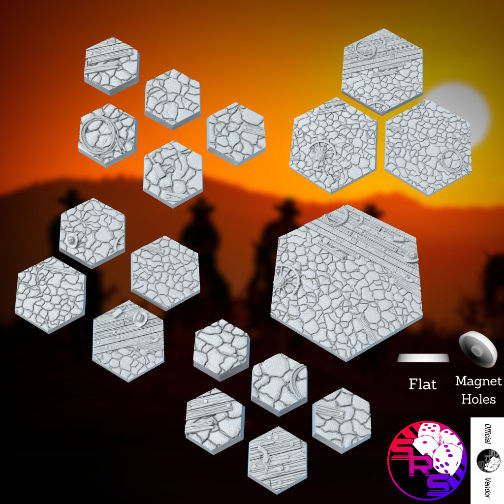 Hexagon Western Style Bases with Magnet Holes