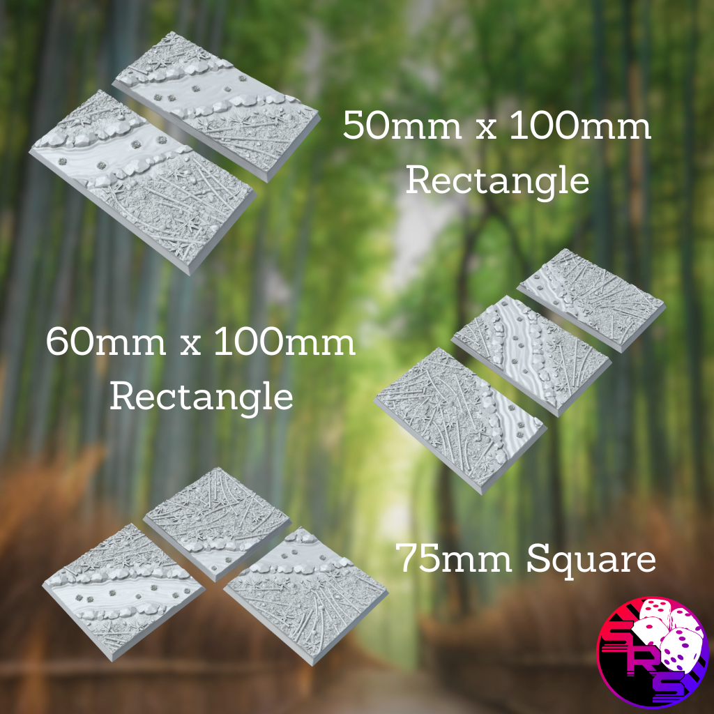 Square Bamboo Forest Style Bases with Magnet Holes