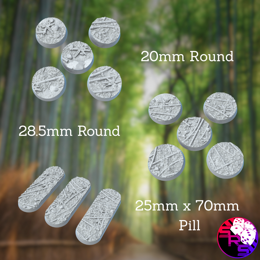Round Bamboo Forest Style Bases with Magnet Holes