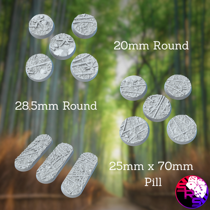 Round Bamboo Forest Style Bases with Magnet Holes