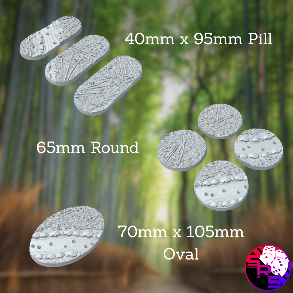 Round Bamboo Forest Style Bases with Magnet Holes