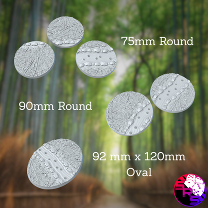 Round Bamboo Forest Style Bases with Magnet Holes