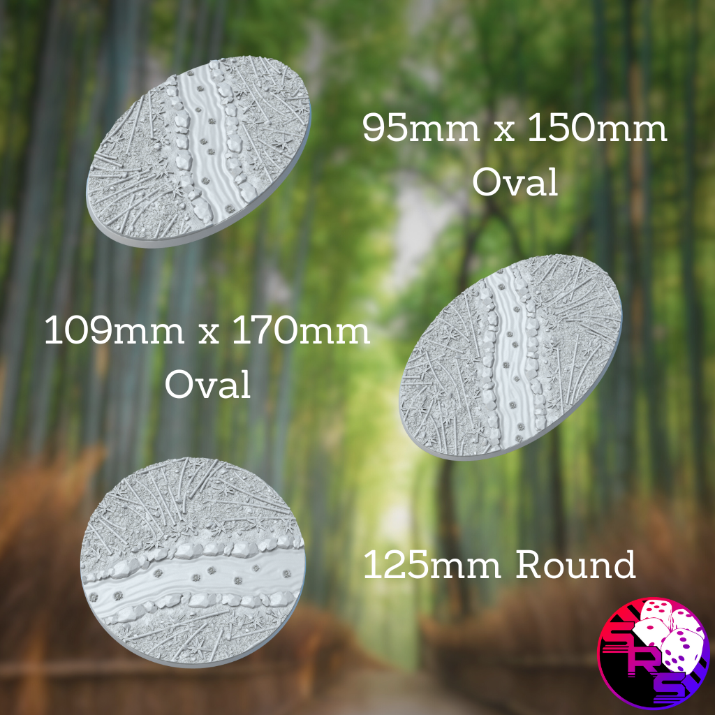 Round Bamboo Forest Style Bases with Magnet Holes