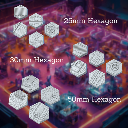 Hexagon War Factory Style Bases with Magnet Holes