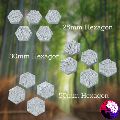 Hexagon Bamboo Forest Style Bases with Magnet Holes