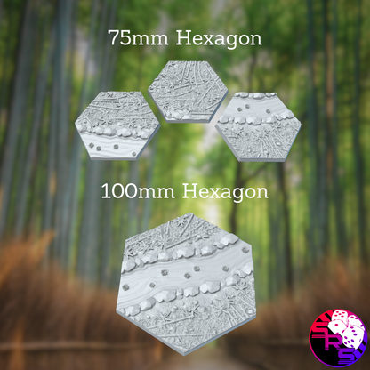 Hexagon Bamboo Forest Style Bases with Magnet Holes