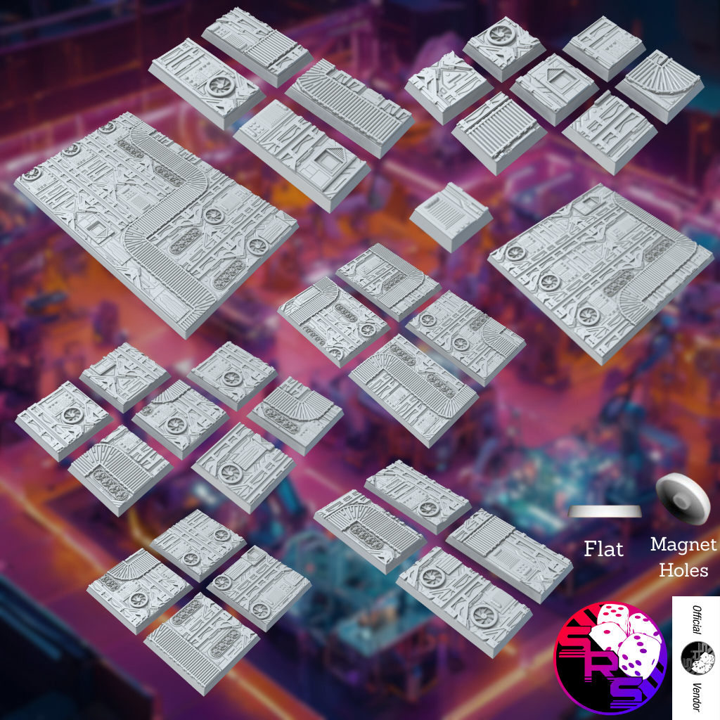 Square War Factory Style Bases with Magnet Holes