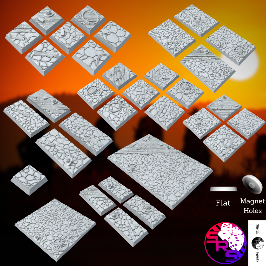 Square Western Style Bases with Magnet Holes