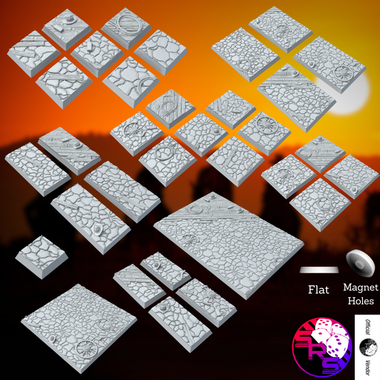 Square Western Style Bases with Magnet Holes