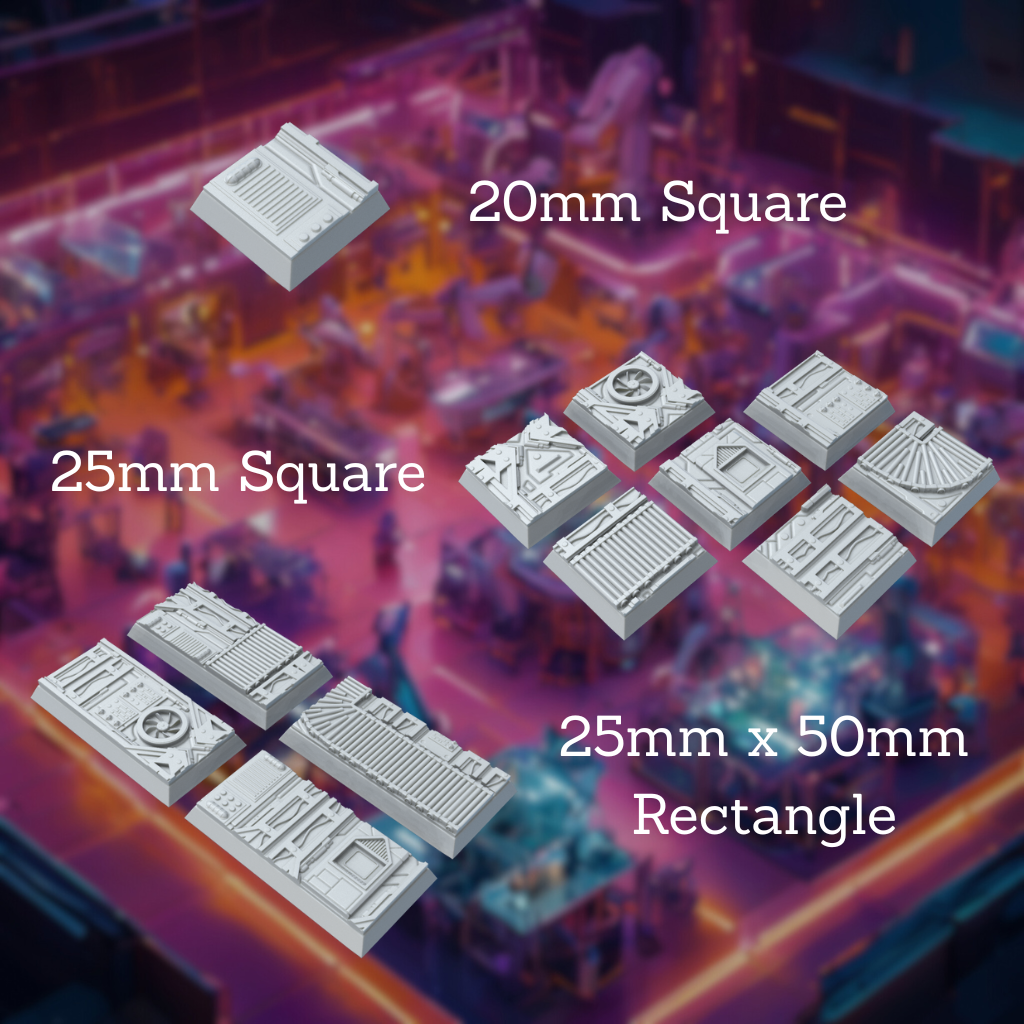 Square War Factory Style Bases with Magnet Holes
