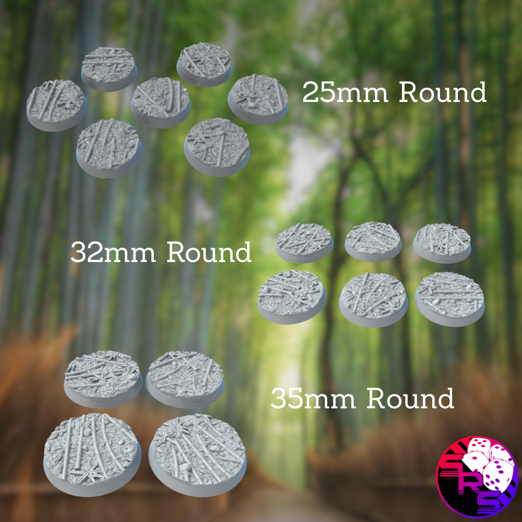 Round Bamboo Forest Style Bases with Magnet Holes