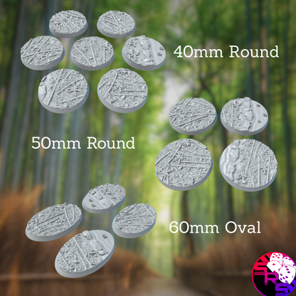 Round Bamboo Forest Style Bases with Magnet Holes
