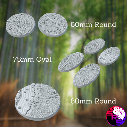 Round Bamboo Forest Style Bases with Magnet Holes