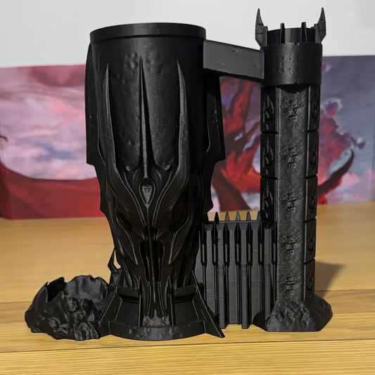 Dark Lord Can Holding Dice Tower