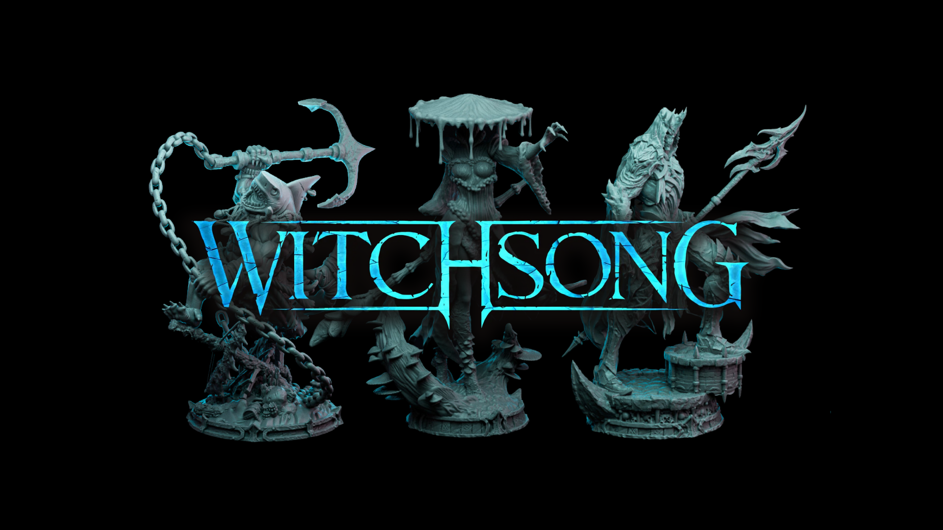 Witchsong Miniatures, sold by Hobbytime At Healys. Featuring three miniatures in the brand's range.